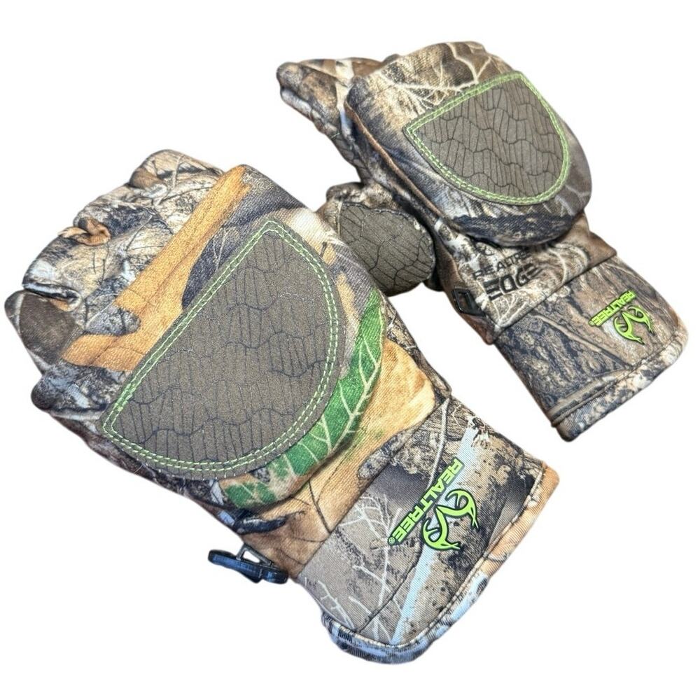 Realtree Youth L/XL Gloves Pop Top Flip Top Hunting Outdoors Thermal Nonslip